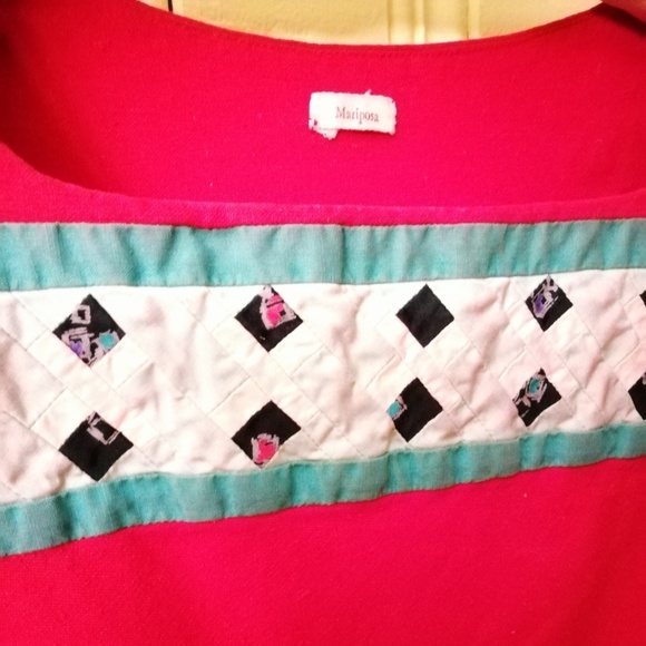 Mariposa handmade artisan top, Vint. 1980s, Medium - Picture 3 of 5